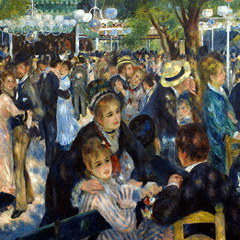 reproductie Dance at le moulin de la galette van Pierre-Auguste Renoir